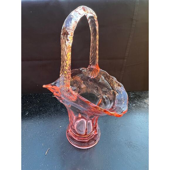 Vintage Pink Depression Glass Basket by Tiffin - Picture 4 of 9
